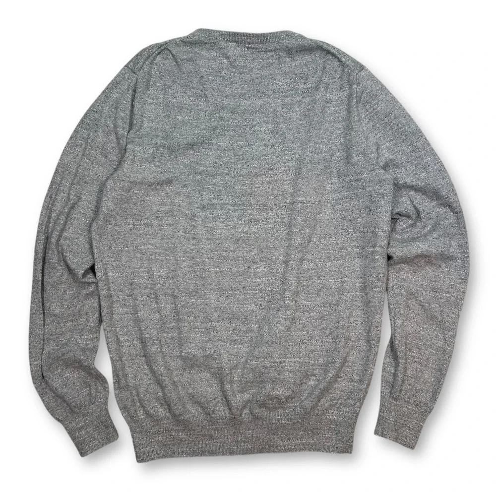 J. Crew V-Neck Sweater‎ Cotton Long Sleeve Casual Gray Mens Size M